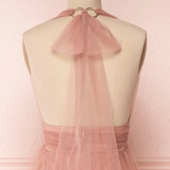 Elegant Backless Pink Dress - Picture 14 of 16